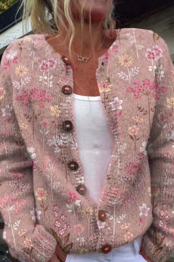 Xenia | Cardigan with Colourful Floral Print