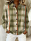 Hazel | Olive Checked Buttoned Cardigan