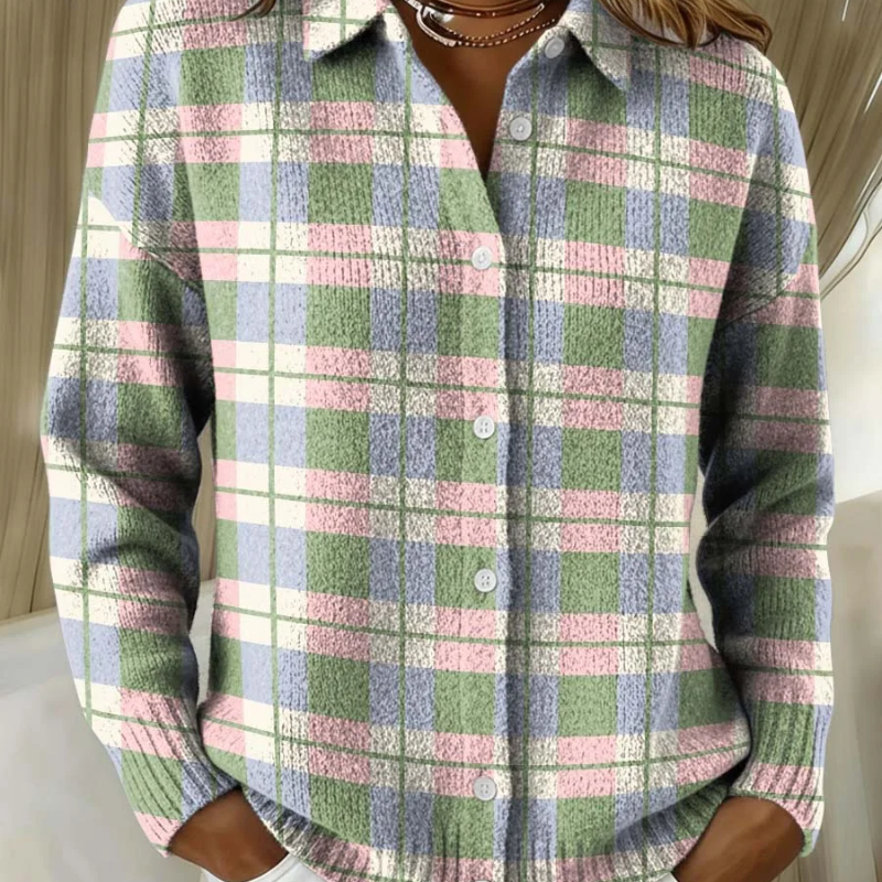 Margot | Pastel Checked Cardigan