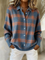 Zafira | Warm Blue Checked Cardigan