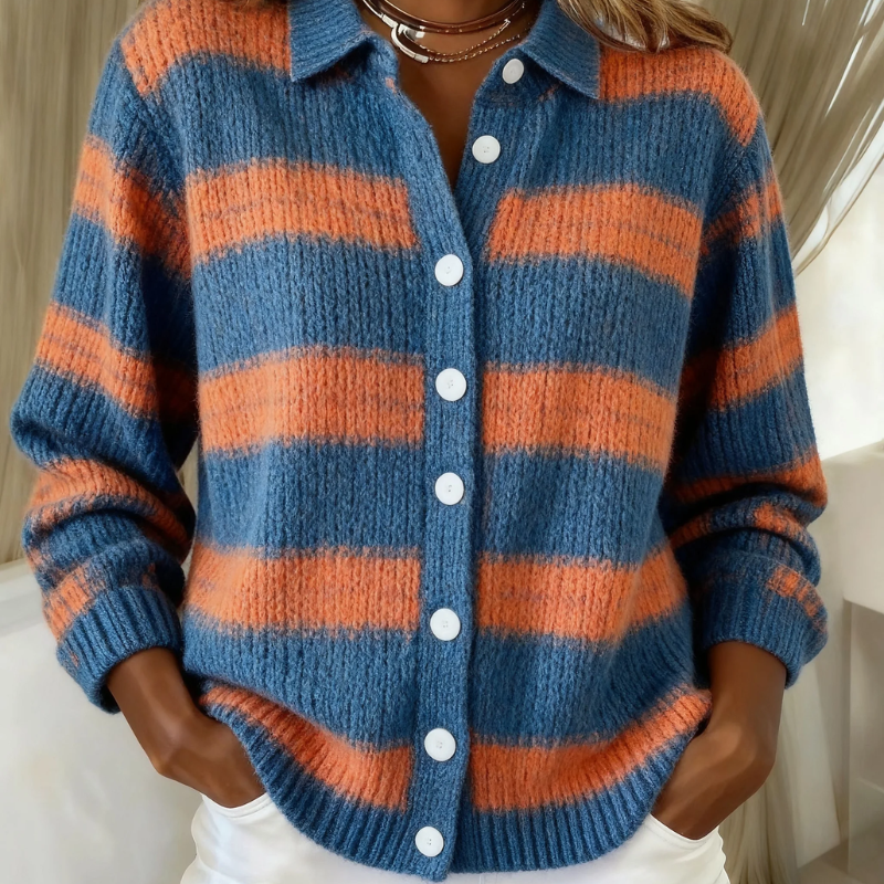 Livia | Striped Knitted Cardigan