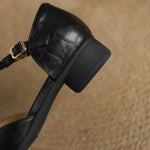 Peony | Classic T-Bar Shoes with Woven Detail