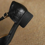 Peony | Classic T-Bar Shoes with Woven Detail
