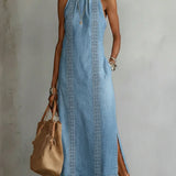 Tilly - Retro Lace Denim Dress