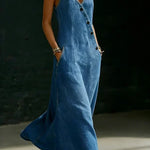 Niamh - Long Button-Down Denim Dress