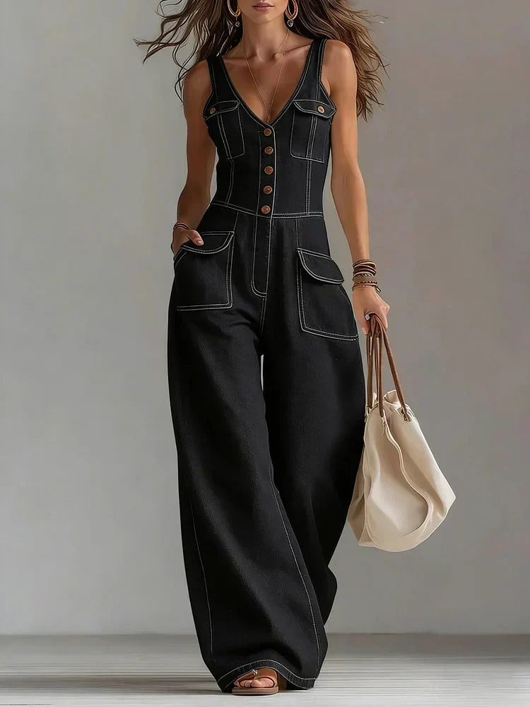 Megan - Casual Denim Dungarees