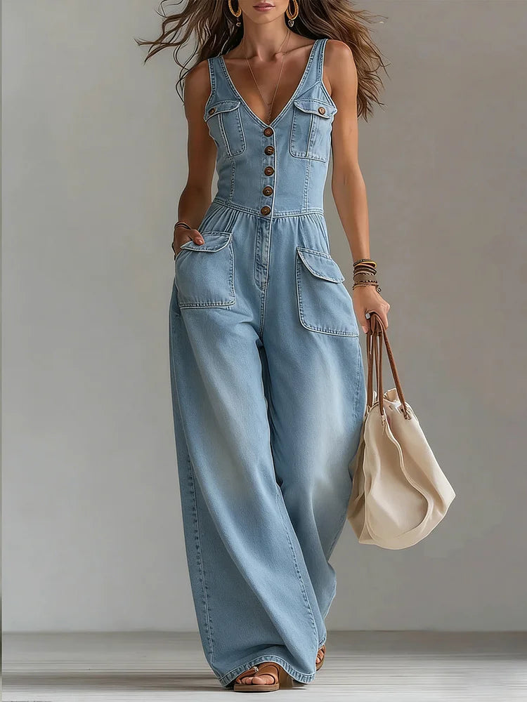 Megan - Casual Denim Dungarees