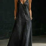 Niamh - Long Button-Down Denim Dress