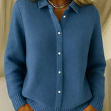 Katrina | Textured Knitted Button Cardigan