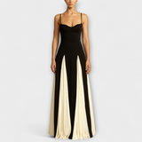 Ember - Classic Elegance: A-Line Maxi Dress with Tulle Panels