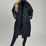 Premium Padded Coat with Leopard-Print Lining