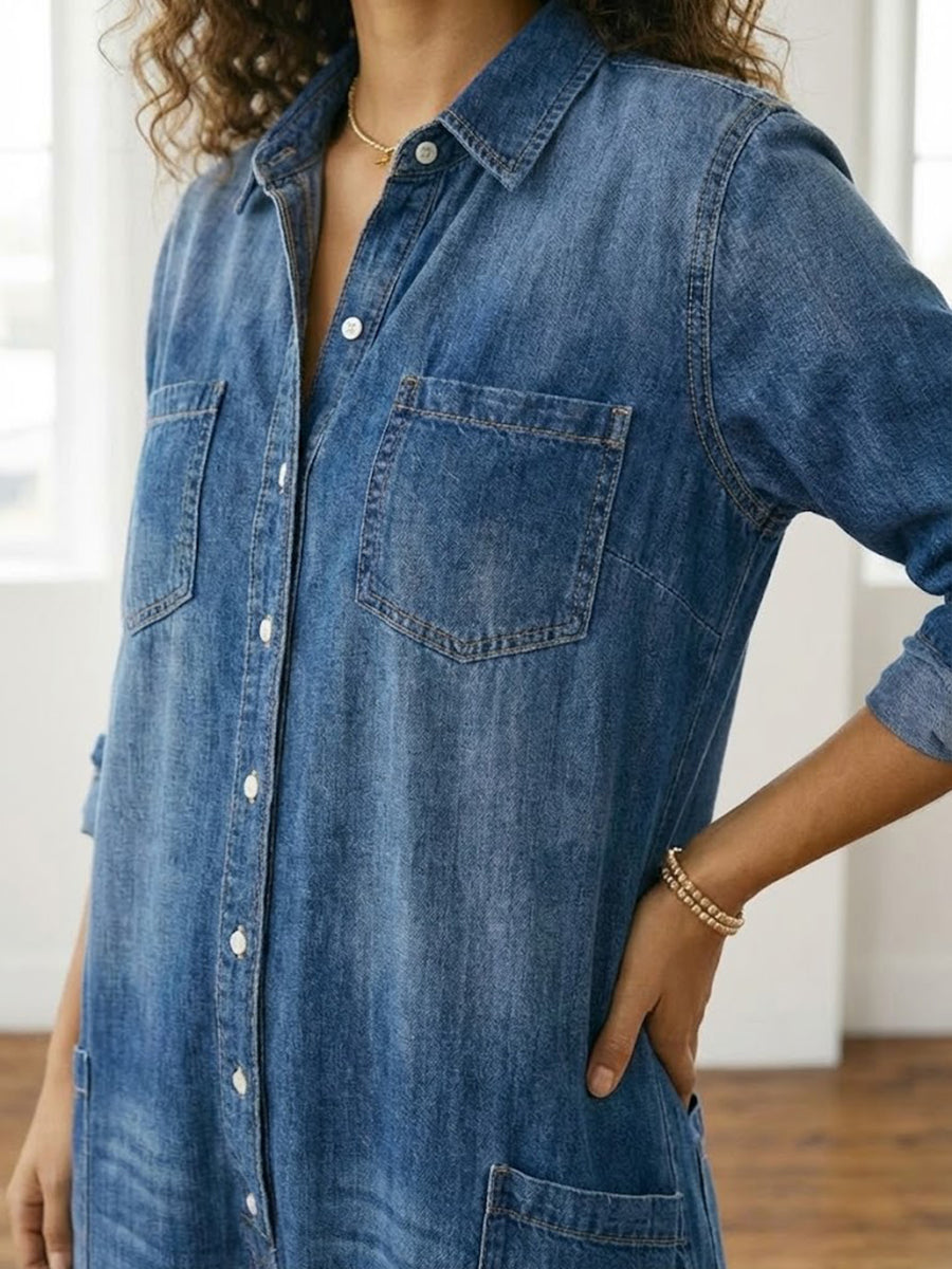 Lily - Cotton Denim Jumpsuit