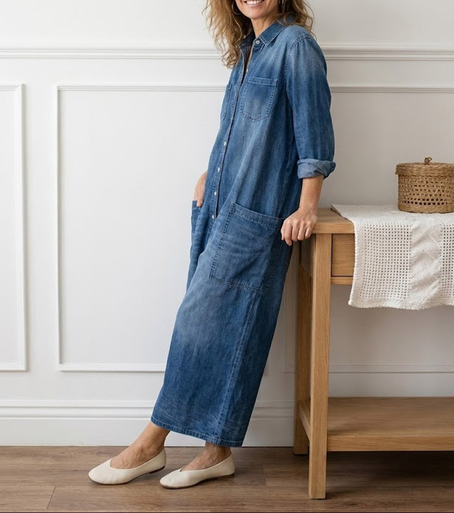 Lily - Cotton Denim Jumpsuit
