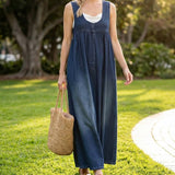Erin - Vintage Denim Maxi Dress