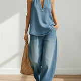 Sienna - Two-Piece Denim Set