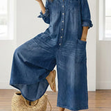 Lily - Cotton Denim Jumpsuit