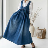 Erin - Vintage Denim Maxi Dress