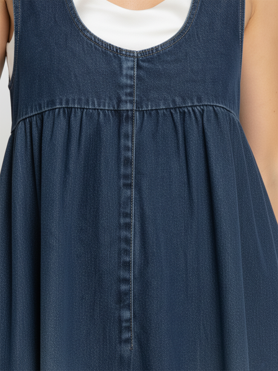 Erin - Vintage Denim Maxi Dress