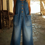 Zoe - Vintage-Wash Denim Jumpsuit