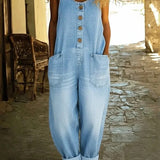 Zoe - Vintage-Wash Denim Jumpsuit