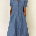 Bethany - Short-Sleeve Denim Dress
