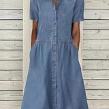 Bethany - Short-Sleeve Denim Dress