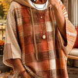 Hazel™ - Amber Stripe Patchwork Hoodie