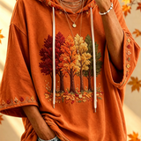 Autumn™ - Embroidered Autumn Trees Hoodie