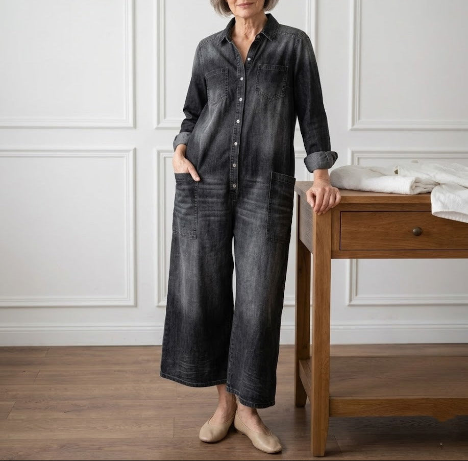 Lily - Cotton Denim Jumpsuit